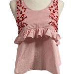 ZARA Trafaluc Collection Embroidered Crop Style Ruffled Top Photo 0