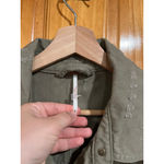 Free People Moonchild Distressed Boho Green Button Down Shacket Size Medium Photo 2