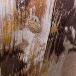 St. John Couture Button Down Silk Vintage Blouse Sz 8 Abstract Brown Gold Photo 2