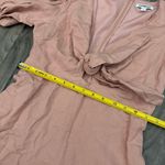 EXPRESS  Linen-Blend Tie Front Puff Sleeve Romper salmon pink Photo 5