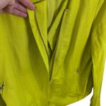 Karen Kane Linen Blend Pea Green Asymmetrical Full Zip Light Cropped Jacket Sz L Photo 2