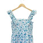Draper James Cotton Poplin Ruffle Sleeve Sundress Blue White Paisley Size Small Photo 6