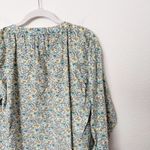 [Vintage] 90s GAP Green Floral Print Peasant Boho Button Front Blouse Sz Large L Photo 7