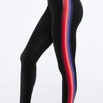 Victoria's Secret PINK High Waist Yoga Full Length Leggings Black Striped Photo 0