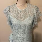Adorable 🥰 Baby blue vintage lace bias cut sweetheart lace midi prairie dress Photo 2