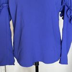EXPRESS  Womens Blouse Sz Small Blue Long Sleeve Office Work Wear Business Retro Photo 14