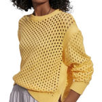 Varley Hains Pineapple Knit Crewneck Sweater in Sunlight Yellow Size Small Photo 0