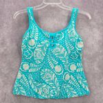 kim rogers  Blue Floral Padded Swimwear Tankini Tank Top Medium M Photo 0