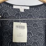 White House | Black Market WHBM Sheer Kimono Small Black Fringed Boho Cardigan Photo 2