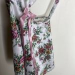Petra Fashions Vintage Floral Pink Bow Tank Lingerie Top Night Dress Size Medium White Photo 5