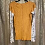 Free People Golden Yellow Big Sur Long Sleeve Tie Dye Thermal Top Medium Photo 1