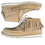 Ariat Women's Cruiser Chukka Studded Fringe Tan Suede Western Ankle Boots 9B Photo 1