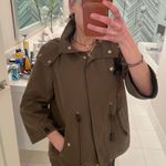 ZARA Olive Green Overcoat Jacket Photo 5