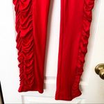 I am gia I.AM.GIA Pant Estella Ruched Front Zipper Stretchy Red Medium EUC Photo 4