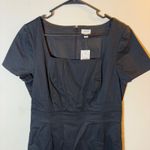 J.Crew NWT  Tailored Square-Neck Sheath Dress‎ Black Size 12 Photo 1