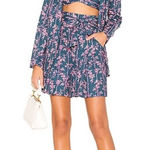Free People  Poolside Navy Blue & Pink Floral 3 Piece Set Sz L‎ Photo 0