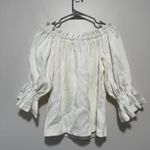 Trina Turk NWT White Antu Off-the-Shoulder Textured Blouse Size Small Photo 5