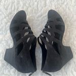 Eileen Fisher Women's Black Leather Cage Strap Back Zip Heeled Sandals Size 9 Photo 1