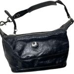 Coach Black Signature Hobo Bag Leather F17421 Black C Stitching Photo 0