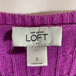 Loft  purple v-neck cable‎ knit sweater small Photo 2
