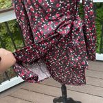 Something Navy  Revolve Women Satin Black Red Floral Wrap Dress Sz M Photo 9