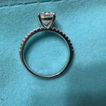 Elegant Solid Silver Cushion Cut 1.0ct Moissanite Ring Photo 7