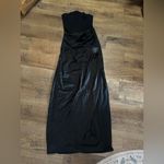 Lulus Mella Black Mixed Media Strapless Maxi Dress Photo 4
