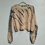 Wildfox Orange Olivia Sweatshirt Spiral Dye Crop Boxy Pullover Sz S NWT Photo 1