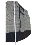 Talbots  3X Black White Houndstooth Button Top Roll Tab Sleeve Semi Sheer Tunic Photo 8