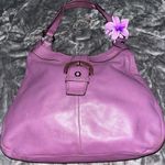 Coach Dark Plum Leather Shoulder Bag Photo 0