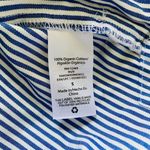 Free Assembly Oversized Striped Lace Up Cotton Hooded Blouse Top Sz S Blue Photo 9