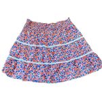 J.Crew red floral smocked waist lace tiered skirt size large Red Photo 1