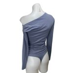 Abercrombie & Fitch Blue One Shoulder Long Sleeve Thong Bodysuit Top Size S Photo 1