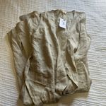 Safari Linen Wrap Dress Oatmeal Beige Size M Photo 6