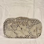 NWOT Unbranded Crystal Evening Clutch w/ Floral Motifs, Comes w/ Box Silver Photo 4