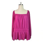 Lane Bryant  SQAURE NECK KNIT PEPLUM TOP PINK PURPLE ORCHID‎ WOMEN PLUS SIZE 2X Photo 3