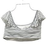 Vince Camuto  Bikini Set White & Black Stripes Ruffled Off Shoulder Size Small Photo 0