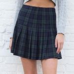 Brandy Melville  Navy blue and dark green plaid pleated skirt Photo 0