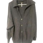 Free People Size XS Black Swim Too Deep Oversized Slouchy Cashmere Cardigan Photo 0