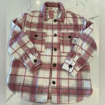 BP NWT NORDSTROM PLAID BRUSHED SHACKET IN IVORY-PINK PINKY PLAID Small Photo 3