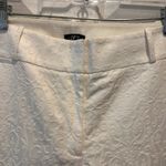 Loft Julie Skinny Pants Textured Jacquard White Cropped Women Size 14 Bridal Photo 2