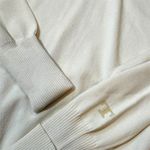 Tory Burch Top Turtleneck Long Sleeve Viscose Fold up Cuffs Cream Ivory Blouse Photo 2