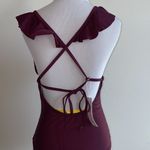 Shely‎ women’s medium one piece ruffle swimsuit Red Photo 4