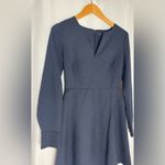 Club Monaco Long Sleeve Navy Dress v neck boho fit flare small polka dot 0 Blue Photo 1