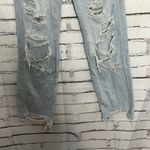 Bershka Straight Leg Boyfriend Jeans Light Wash High Rise Women’s 26 Raw Hem Y2K Photo 3