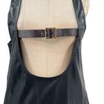 We Wore What Vegan Leather Buckle Front Tunic Jumper Dress Black Size Medium Photo 3