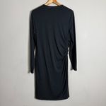 Sundance  Criss Cross Draping V-Neck Knee Length Wrap Dress Women's Large Black Photo 10