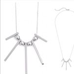 Rebecca Minkoff Long Bead Bar Silver Necklace NWT Photo 1