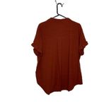 Apraw Burnt Orange Short Sleeve Button Up Summer Casual Plus Size XXL Womens Photo 2