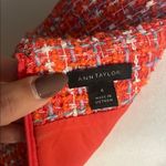 Ann Taylor  Coral Tweed Button-Front Dress with Belt | Size 6 Photo 9